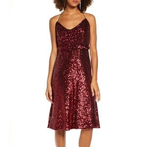 NWT Dress the Population Zherra Sequin MIDI Dress